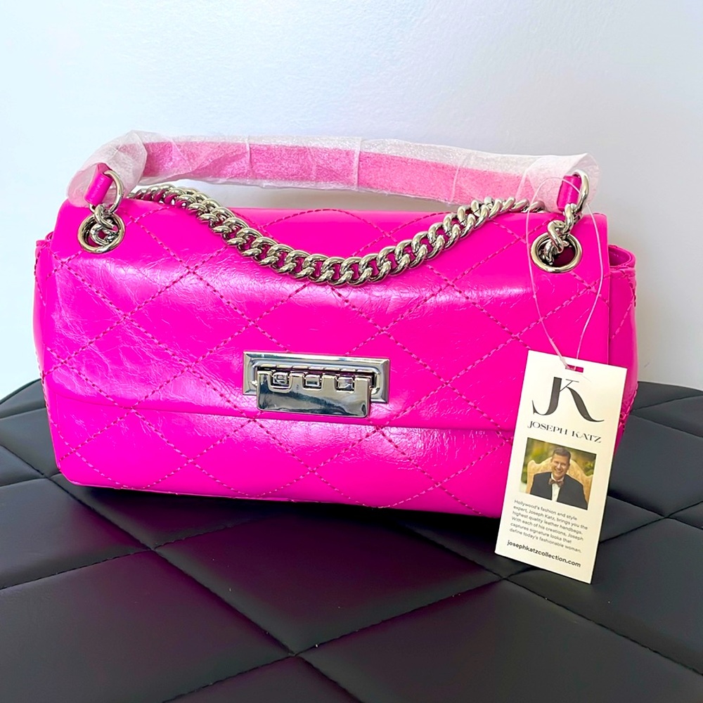 COPY - Joseph Katz leather handbag-hot pink. NWT